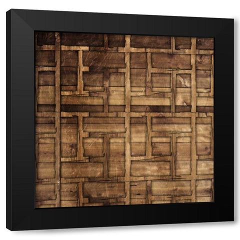 Wood Chip Pattern Black Modern Wood Framed Art Print by Grey, Jace