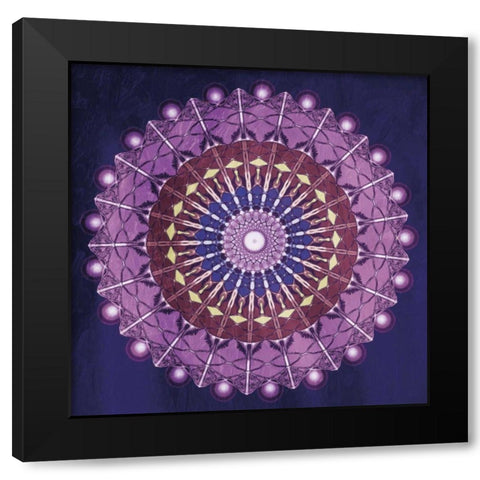 Circular BoHo Black Modern Wood Framed Art Print with Double Matting by Grey, Jace