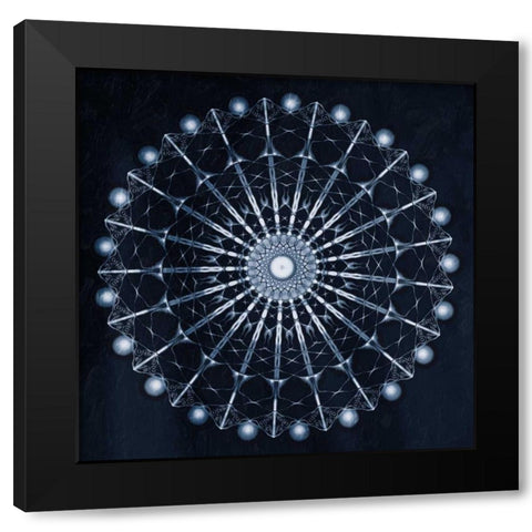 Circular Shibori Black Modern Wood Framed Art Print with Double Matting by Grey, Jace