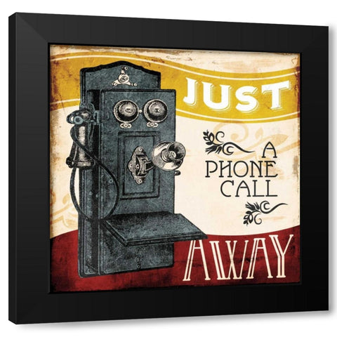 Just A Phone Black Modern Wood Framed Art Print with Double Matting by Grey, Jace