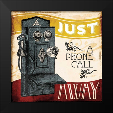 Just A Phone Black Modern Wood Framed Art Print by Grey, Jace