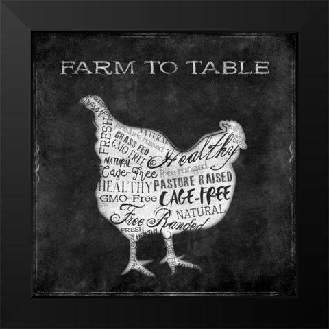 Farm To Chicken Black Modern Wood Framed Art Print by Grey, Jace