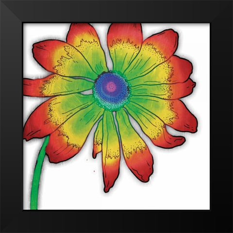 Bright Fun Time Flower Mate Black Modern Wood Framed Art Print by Grey, Jace