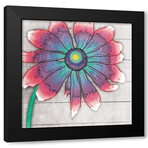 Fun Time Flower Mate Black Modern Wood Framed Art Print by Grey, Jace