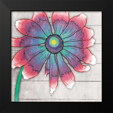 Fun Time Flower Mate Black Modern Wood Framed Art Print by Grey, Jace