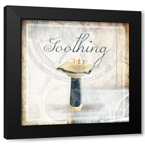 Soothing Sink Black Modern Wood Framed Art Print with Double Matting by Grey, Jace