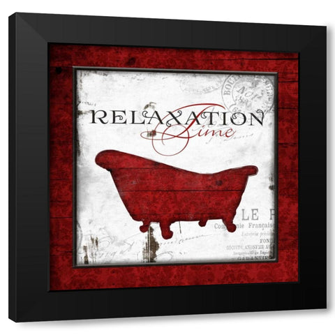 Crimson Relaxation Time Black Modern Wood Framed Art Print by Grey, Jace