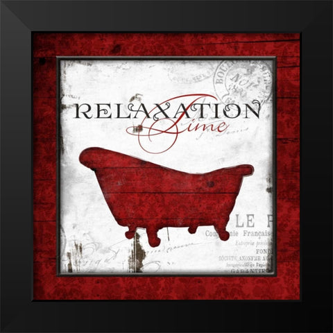 Crimson Relaxation Time Black Modern Wood Framed Art Print by Grey, Jace