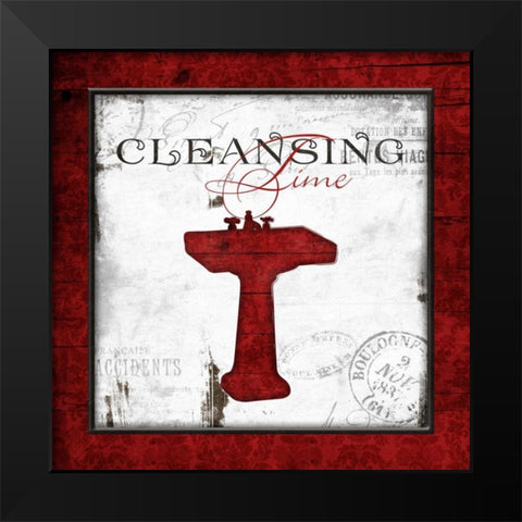 Crimson Cleansing Time Black Modern Wood Framed Art Print by Grey, Jace