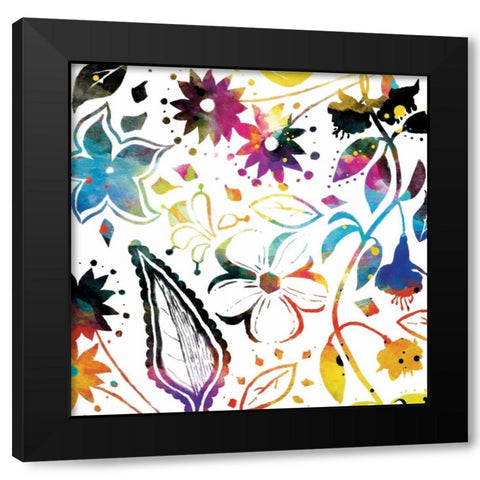 Colorful Florals Mate Black Modern Wood Framed Art Print with Double Matting by Grey, Jace