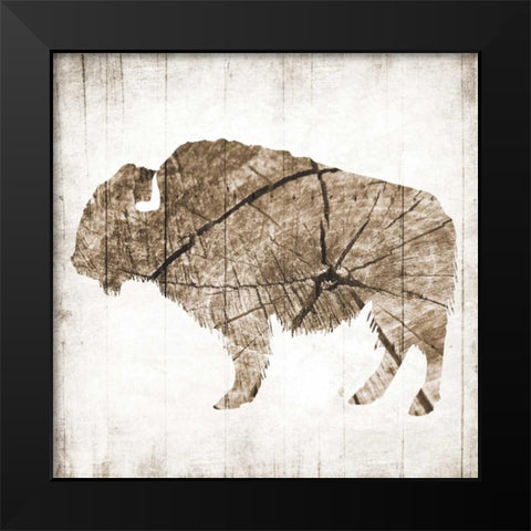 Buffalo Rings Black Modern Wood Framed Art Print by Grey, Jace