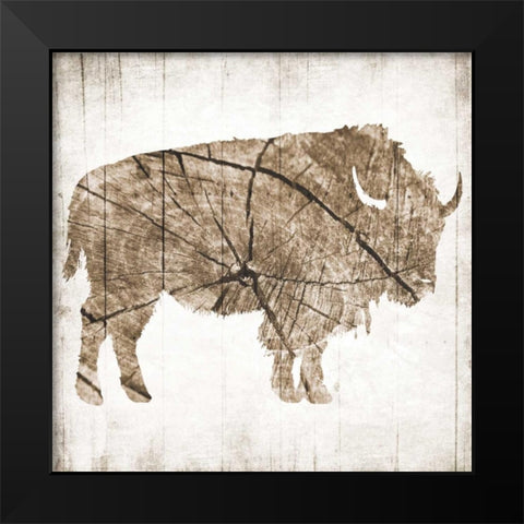 Buffalo Rings Black Modern Wood Framed Art Print by Grey, Jace