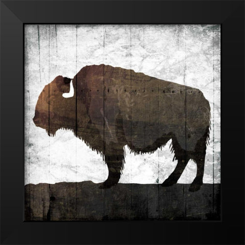 Aged Buffalo Black Modern Wood Framed Art Print by Grey, Jace
