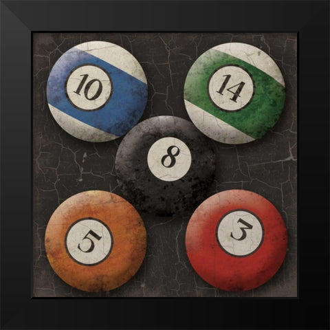 Lets Play Pool Black Modern Wood Framed Art Print by Grey, Jace