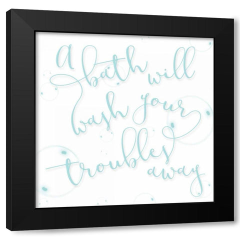 Troubles Away Black Modern Wood Framed Art Print by Grey, Jace