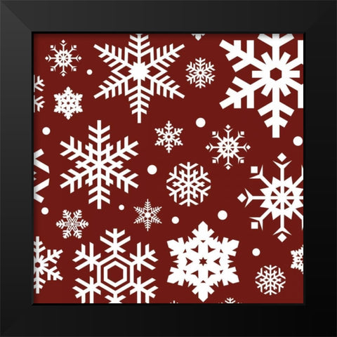 Red Flakes Black Modern Wood Framed Art Print by Grey, Jace