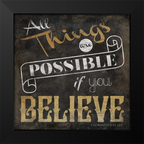 All Things Black Modern Wood Framed Art Print by Grey, Jace