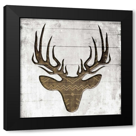 White Wood Deer Mate Black Modern Wood Framed Art Print by Grey, Jace