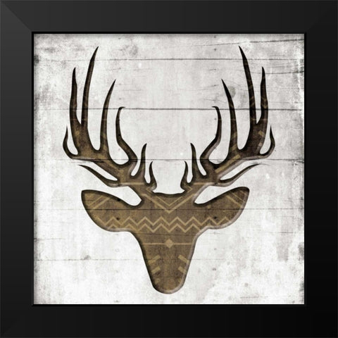 White Wood Deer Mate Black Modern Wood Framed Art Print by Grey, Jace