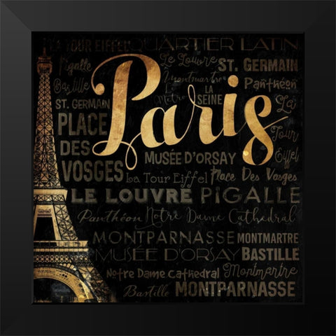 The Left Side of Paris Black Modern Wood Framed Art Print by Grey, Jace