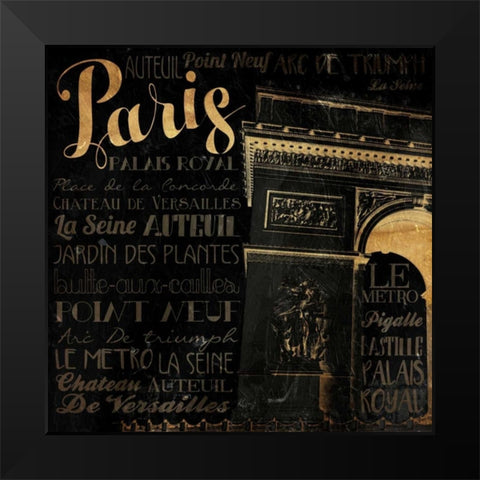 The Right Side of Paris Black Modern Wood Framed Art Print by Grey, Jace