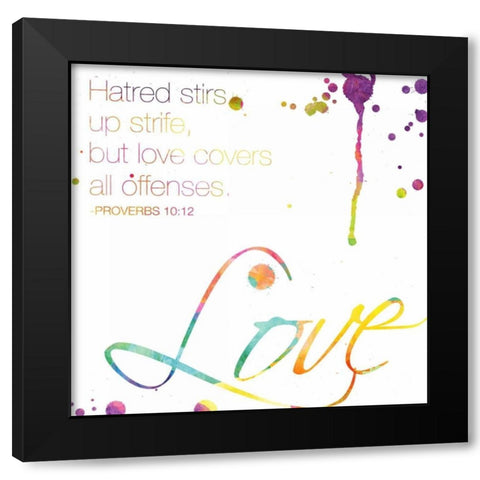 Love Black Modern Wood Framed Art Print by Grey, Jace