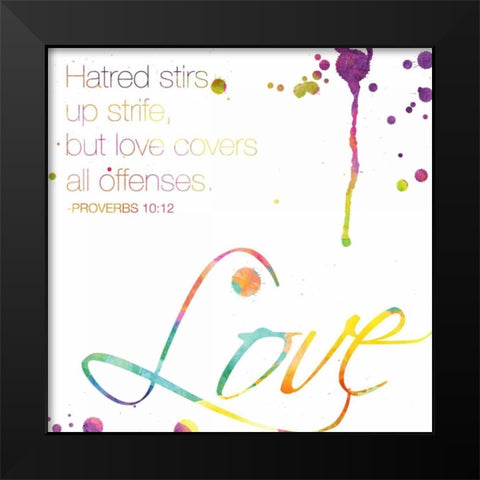 Love Black Modern Wood Framed Art Print by Grey, Jace