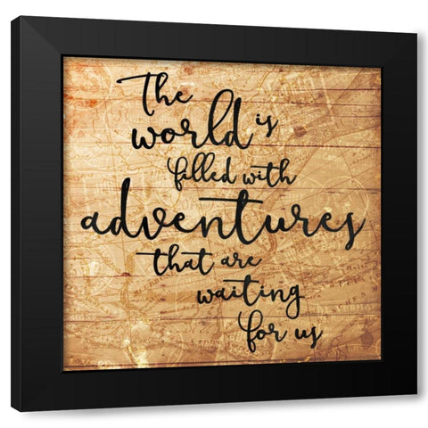 Adventures Black Modern Wood Framed Art Print by Grey, Jace