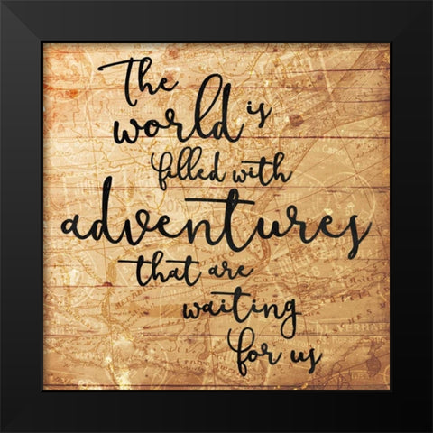 Adventures Black Modern Wood Framed Art Print by Grey, Jace