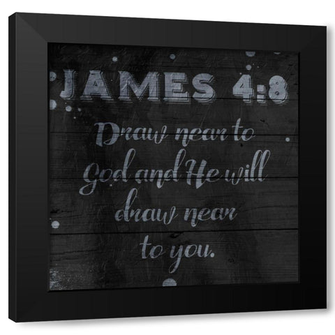 Draw Near Black Modern Wood Framed Art Print with Double Matting by Grey, Jace