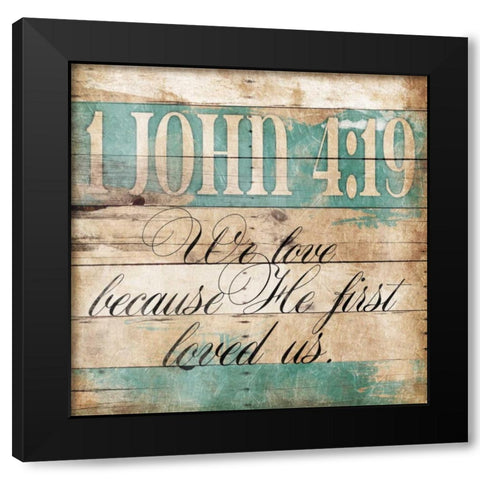 Loved Us Black Modern Wood Framed Art Print by Grey, Jace