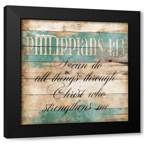 Strengthens Me Black Modern Wood Framed Art Print by Grey, Jace