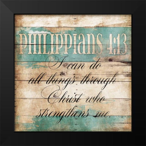 Strengthens Me Black Modern Wood Framed Art Print by Grey, Jace