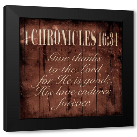 Give Thanks Black Modern Wood Framed Art Print by Grey, Jace