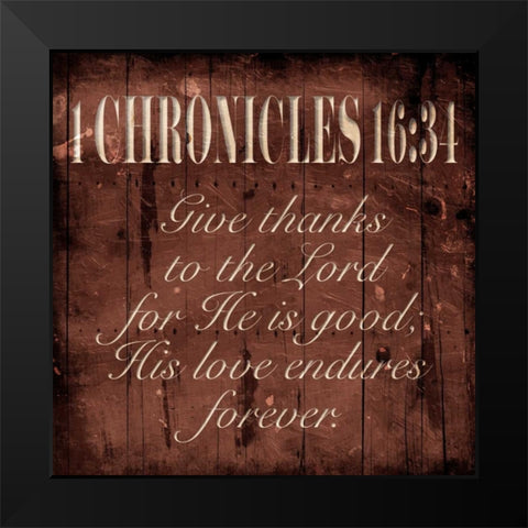 Give Thanks Black Modern Wood Framed Art Print by Grey, Jace