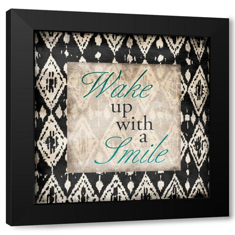 Smile Black Modern Wood Framed Art Print by Grey, Jace