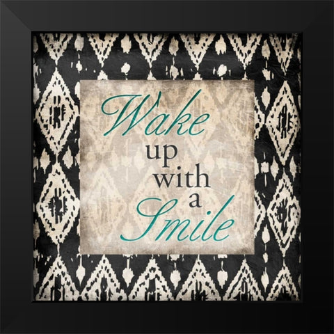 Smile Black Modern Wood Framed Art Print by Grey, Jace