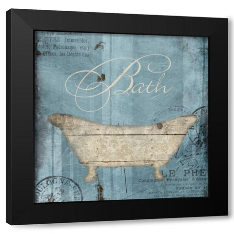 Bath Grey Blues Black Modern Wood Framed Art Print by Grey, Jace