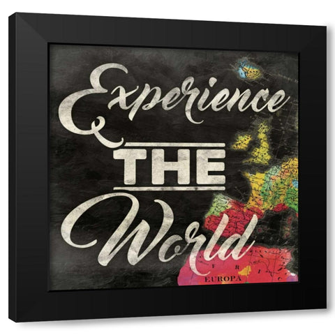 Experience The World Black Modern Wood Framed Art Print by Grey, Jace