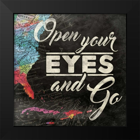 Open Your Eyes Black Modern Wood Framed Art Print by Grey, Jace