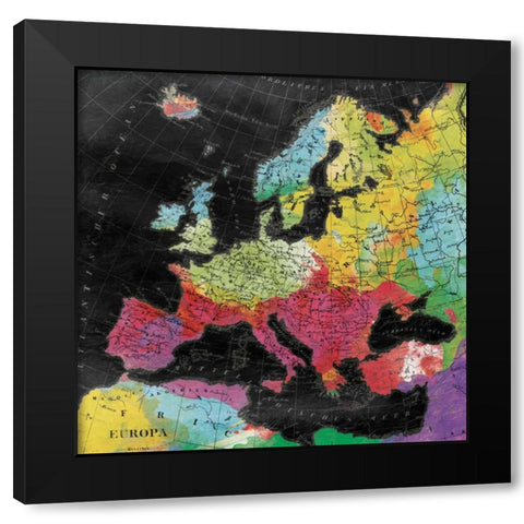 Bright World Black Modern Wood Framed Art Print with Double Matting by Grey, Jace