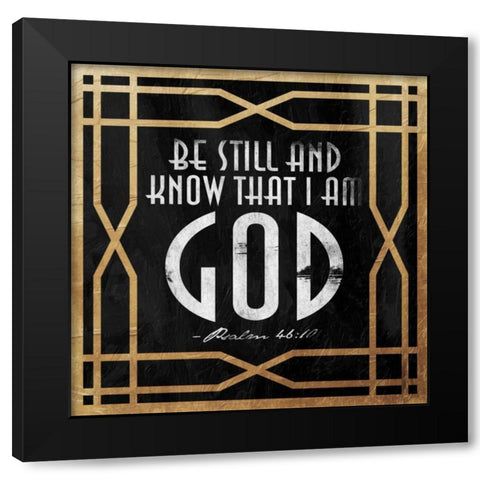 Gold Psalm Black Modern Wood Framed Art Print with Double Matting by Grey, Jace