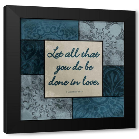Love Black Modern Wood Framed Art Print with Double Matting by Grey, Jace