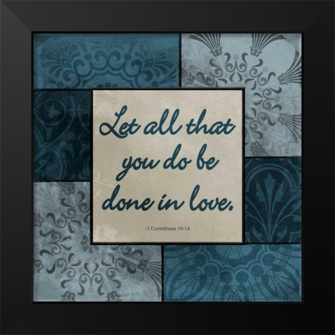 Love Black Modern Wood Framed Art Print by Grey, Jace