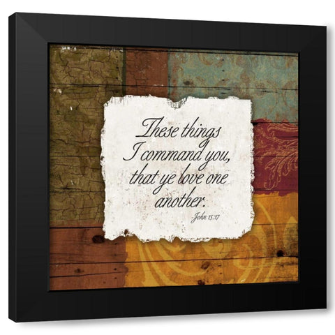 Ye Love One Black Modern Wood Framed Art Print with Double Matting by Grey, Jace