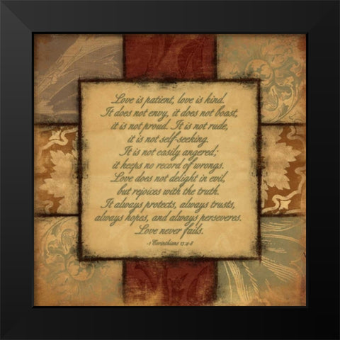 Love Is Kind Black Modern Wood Framed Art Print by Grey, Jace