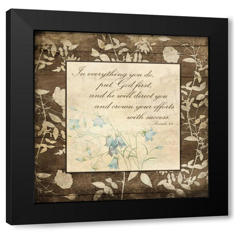 God First Black Modern Wood Framed Art Print with Double Matting by Grey, Jace