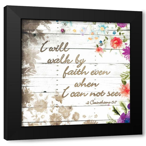 Walk By Faith Black Modern Wood Framed Art Print with Double Matting by Grey, Jace