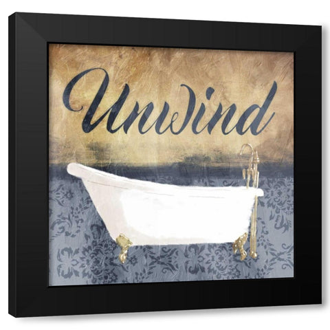 Grey Slate Unwind Black Modern Wood Framed Art Print with Double Matting by Grey, Jace