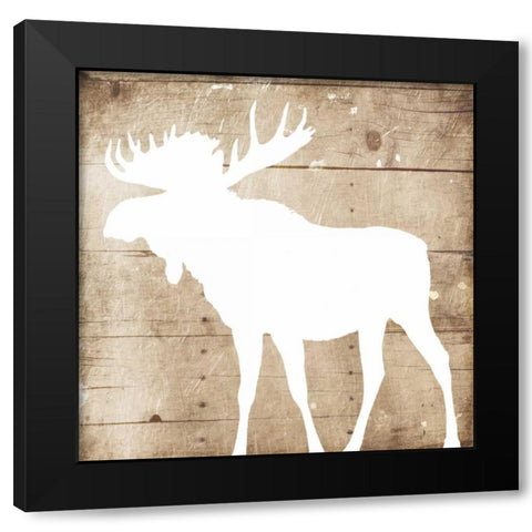 White On Wood Moose Mate Black Modern Wood Framed Art Print by Grey, Jace